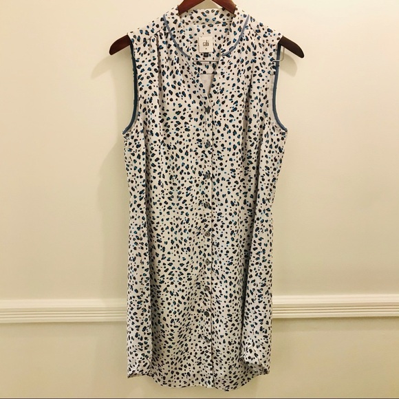 CAbi Camilla Leopard Print Shirt Dress blue medium - Picture 3 of 12